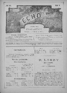 Echo Muzyczne : dwutygodnik artystyczno - literacki. 1881. T. 5, nr 24