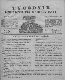 Tygodnik Rolniczo-Technologiczny. T.1. 1835. Nr 5