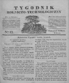 Tygodnik Rolniczo-Technologiczny. T.1. 1835. Nr 12