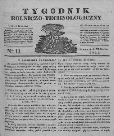Tygodnik Rolniczo-Technologiczny. T.1. 1835. Nr 13