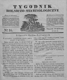 Tygodnik Rolniczo-Technologiczny. T.1. 1835. Nr 16