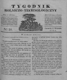 Tygodnik Rolniczo-Technologiczny. T.1. 1835. Nr 38