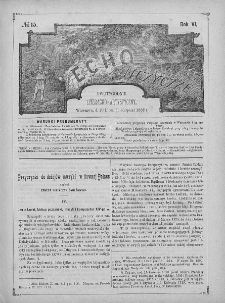 Echo Muzyczne : dwutygodnik artystyczno - literacki. 1882. T. 6, nr 15
