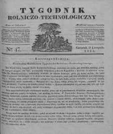 Tygodnik Rolniczo-Technologiczny. T.1. 1835. Nr 47