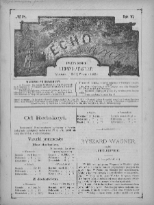 Echo Muzyczne : dwutygodnik artystyczno - literacki. 1882. T. 6, nr 18