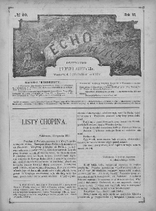 Echo Muzyczne : dwutygodnik artystyczno - literacki. 1882. T. 6, nr 20