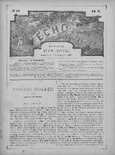 Echo Muzyczne : dwutygodnik artystyczno - literacki. 1882. T. 6, nr 22