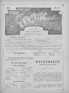 Echo Muzyczne : dwutygodnik artystyczno - literacki. 1882. T. 6, nr 6