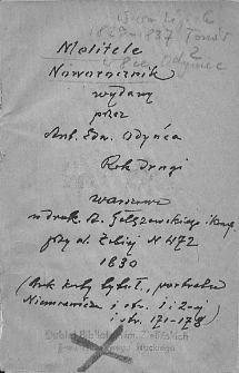 Melitele : noworocznik wydany przez Antoniego Edwarda Odyńca. 1830