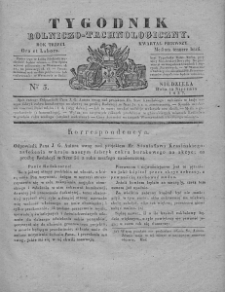 Tygodnik Rolniczo-Technologiczny. T.3. 1837. Nr 3