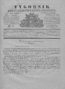 Tygodnik Rolniczo-Technologiczny. T.3. 1837. Nr 5