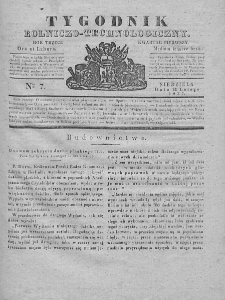 Tygodnik Rolniczo-Technologiczny. T.3. 1837. Nr 7