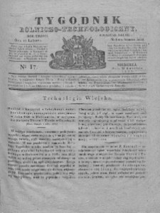 Tygodnik Rolniczo-Technologiczny. T.3. 1837. Nr 17