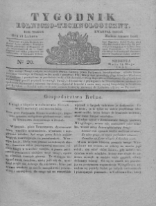 Tygodnik Rolniczo-Technologiczny. T.3. 1837. Nr 20