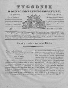 Tygodnik Rolniczo-Technologiczny. T.4. 1838. Nr 7