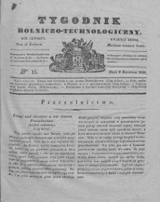 Tygodnik Rolniczo-Technologiczny. T.4. 1838. Nr 15