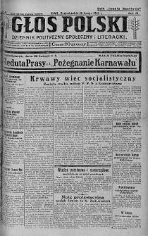 Głos Polski : dziennik polityczny, społeczny i literacki 13 luty 1928 nr 44