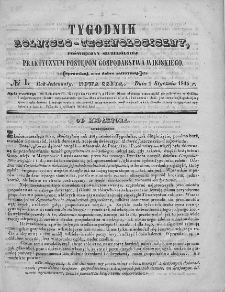 Tygodnik Rolniczo-Technologiczny. T.11. 1845. Nr 1