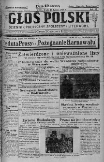 Głos Polski : dziennik polityczny, społeczny i literacki 15 luty 1928 nr 46