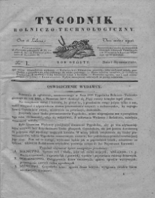 Tygodnik Rolniczo-Technologiczny. T.6. 1840. Nr 1
