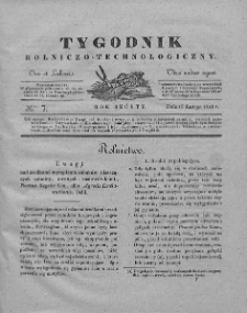 Tygodnik Rolniczo-Technologiczny. T.6. 1840. Nr 7