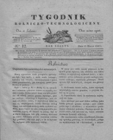 Tygodnik Rolniczo-Technologiczny. T.6. 1840. Nr 12