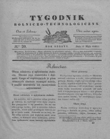Tygodnik Rolniczo-Technologiczny. T.6. 1840. Nr 20