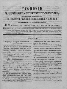 Tygodnik Rolniczo-Technologiczny. T.12. 1846. Nr 9
