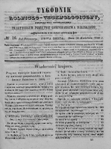 Tygodnik Rolniczo-Technologiczny. T.12. 1846. Nr 16