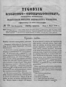 Tygodnik Rolniczo-Technologiczny. T.12. 1846. Nr 19