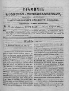 Tygodnik Rolniczo-Technologiczny. T.12. 1846. Nr 33