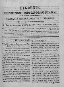 Tygodnik Rolniczo-Technologiczny. T.12. 1846. Nr 37