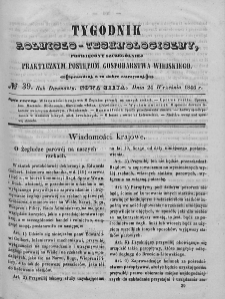 Tygodnik Rolniczo-Technologiczny. T.12. 1846. Nr 39