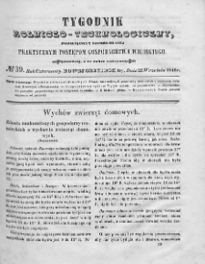 Tygodnik Rolniczo-Technologiczny. T.14. 1848. Nr 39