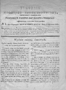 Tygodnik Rolniczo-Technologiczny. T.15. 1849. Nr 1