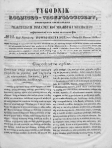 Tygodnik Rolniczo-Technologiczny. T.15. 1849. Nr 12