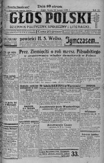 Głos Polski : dziennik polityczny, społeczny i literacki 29 luty 1928 nr 60