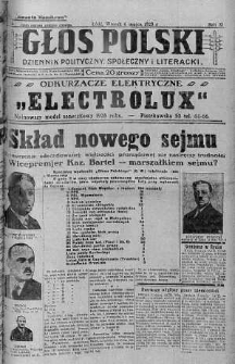 Głos Polski : dziennik polityczny, społeczny i literacki 6 marzec 1928 nr 66