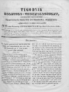 Tygodnik Rolniczo-Technologiczny. T.15. 1849. Nr 40