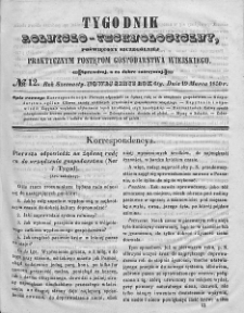 Tygodnik Rolniczo-Technologiczny. T.16. 1850. Nr 12