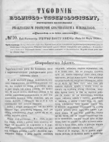 Tygodnik Rolniczo-Technologiczny. T.16. 1850. Nr 20