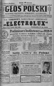 Głos Polski : dziennik polityczny, społeczny i literacki 21 marzec 1928 nr 81