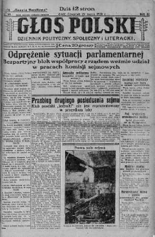 Głos Polski : dziennik polityczny, społeczny i literacki 29 marzec 1928 nr 89