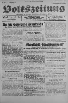 Volkszeitung 15 listopad 1938 nr 314