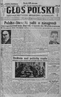 Głos Polski : dziennik polityczny, społeczny i literacki 3 kwiecień 1928 nr 93