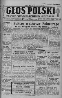 Głos Polski : dziennik polityczny, społeczny i literacki 24 kwiecień 1928 nr 113