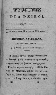 Tygodnik dla dzieci. T. 3. 1829, nr 36