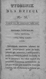 Tygodnik dla dzieci. T. 4. 1829, nr 38
