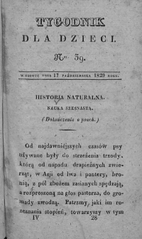 Tygodnik dla dzieci. T. 4. 1829, nr 39