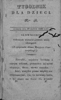 Tygodnik dla dzieci. T. 4. 1829, nr 48